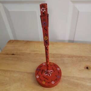 Red‎ Recipe Notecard Holder Clip Handmade Painted Good Condition Farmhouse Chic